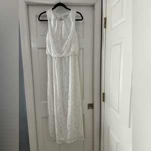 White lace dress. Fully lined by New York and company.